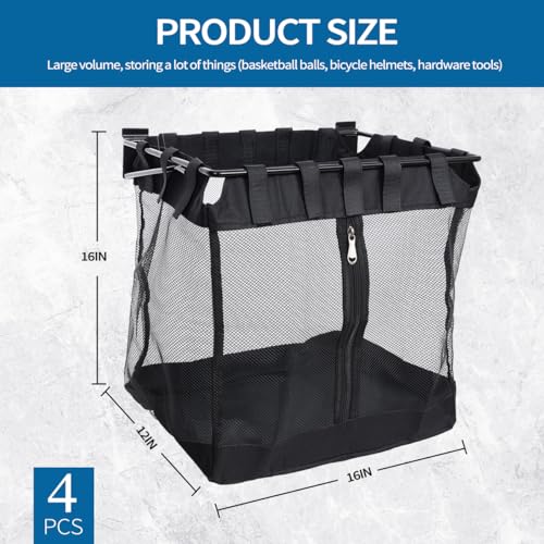 4Pcs Mesh Slatwall Baskets with Zipper (4 Count)