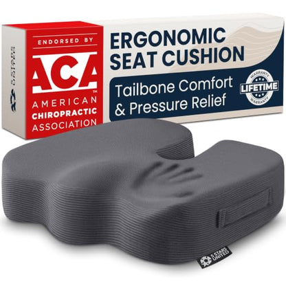 Seat Cushion Memory Foam Chair Cushion for Tailbone Pain Relief