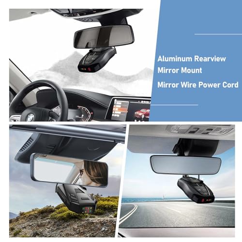Radar Detector Mount+Rearview Mirror Hard Wire Power Cord kit 16"