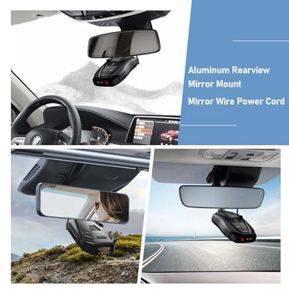 Radar Detector Mount+Rearview Mirror Hard Wire Power Cord kit 16"