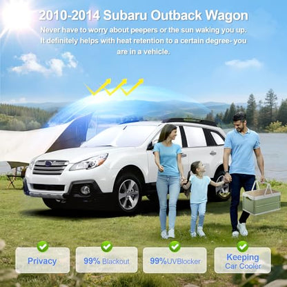 8pcs Car Window Shades for Subaru Outback Wagon 2010 (8 Count)