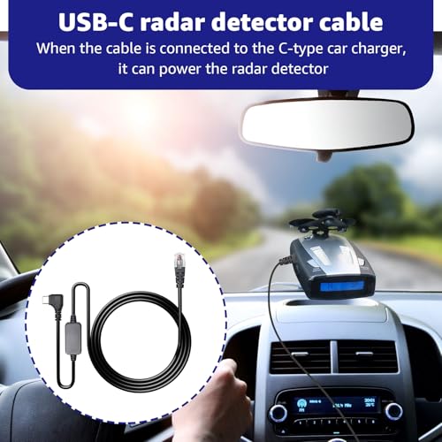 USB C to RJ11 Radar Detector Power Cord for Escort Uniden Cobra