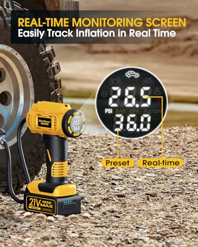Cordless Tire Inflator Portable Air Compressor