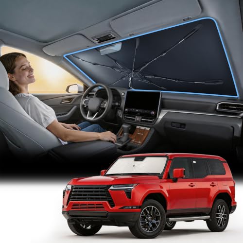 Vinyl Coating Heat Shield] Windshield Sun Shade Umbrella Custom for Lexus GX