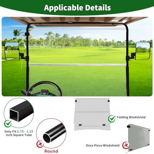 Golf Cart Side Mirrors No Drilling