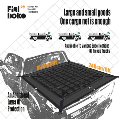 Heavy Duty Cargo Net for Pickup Truck Bed
