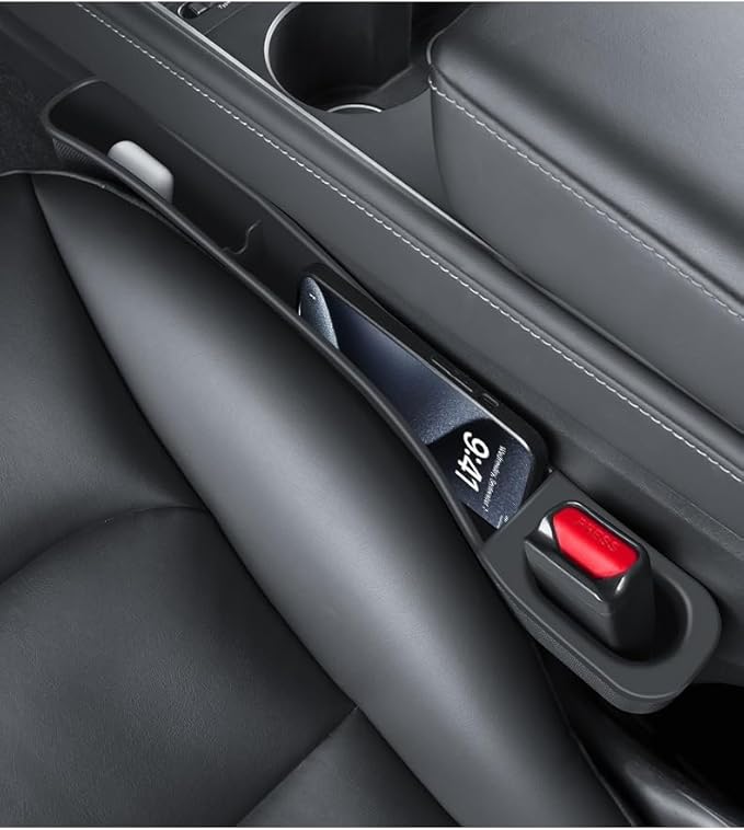2PCS Car Seat Gap Filler Organizer for Tesla Model Y & Model 3 - No-Drop Storage Solution for Phones & Essentials, Keep Your Car Neat