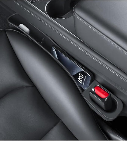 2PCS Car Seat Gap Filler Organizer for Tesla Model Y & Model 3 - No-Drop Storage Solution for Phones & Essentials, Keep Your Car Neat