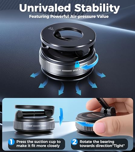 Vacuum Magnetic Phone Holder for Car 360° Adjustable Magsafe Car Mount