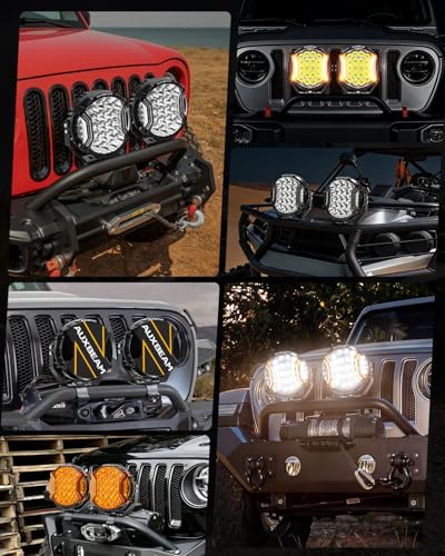 V Ultra Series 9" Round LED Driving Lights Amber DRL Offroad Lights (2 Count)