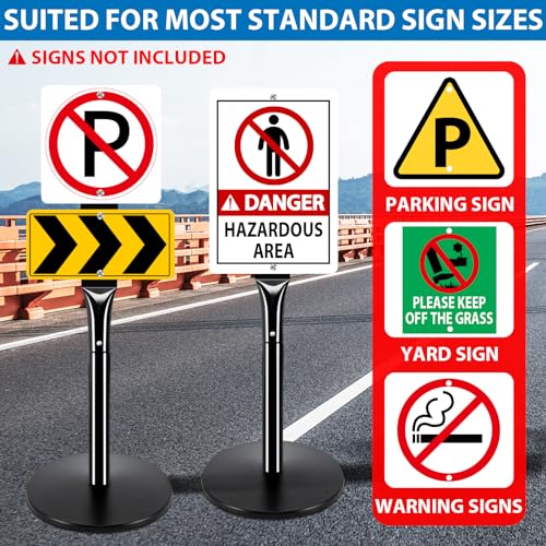 2Pack Heavy Duty Parking Sign Post for Outside (2 Count)