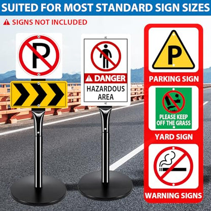 2Pack Heavy Duty Parking Sign Post for Outside (2 Count)