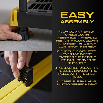 5 Tier Heavy Duty Plastic Storage Shelves for Garage Organization (5 Count)