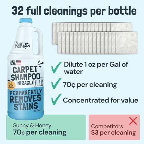 Carpet Cleaner Shampoo Solution for Machines (32 Fl Oz)