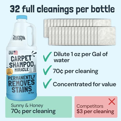 Carpet Cleaner Shampoo Solution for Machines (32 Fl Oz)