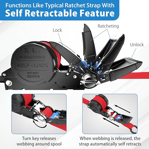 USA Based Retractable Ratchet Straps (2 Count)