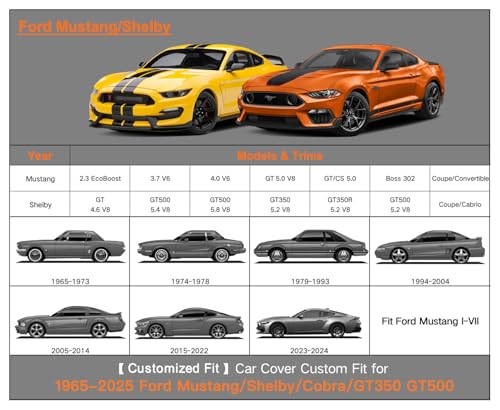 7 Layers Waterproof Car Cover for Ford Mustang