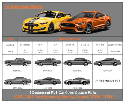 7 Layers Waterproof Car Cover for Ford Mustang