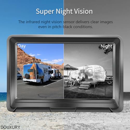 Wireless Backup Camera Solar Magnetic for RV Car Trailer Truck Camper 5th Wheels Hitch Towing No Wiring No Drilling Rechargeable Night Vision Portable Backup Camera with 5" 1080P HD 2