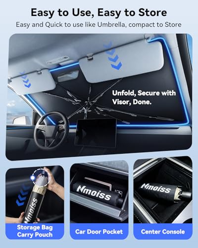 2026 Windshield Sun Shade Umbrella [Vinyl Coating Heat Shield]