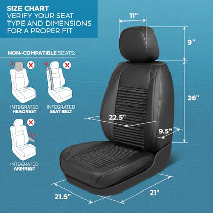 Curated Wicker Leather Seat Covers for Cars & SUVs (2 Count)