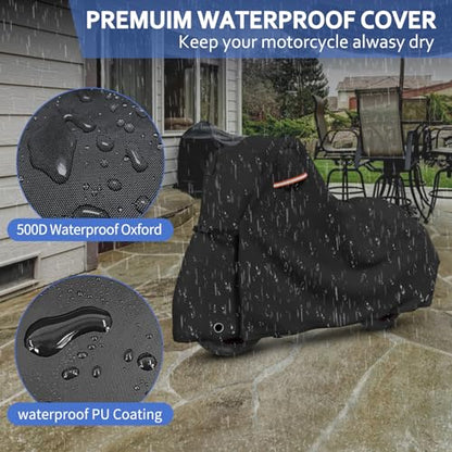 Motorcycle Covers with Side Box Waterproof Outdoor for Harley Davidson Touring Models Road King