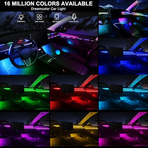 Dreamcolor Acrylic Interior Car LED Strip Light with Wireless APP