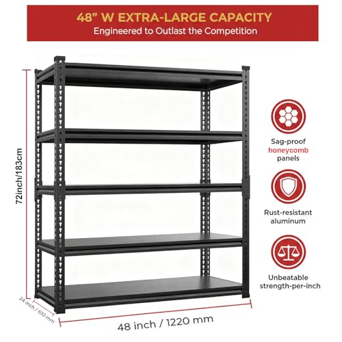 5 Tier 3000 lbs Heavy Duty Garage Shelving
