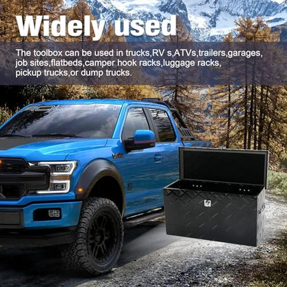 24 Inch Aluminum Tool Box 5 Bar Tread ToolBox for Truck Bed Car Outdoor