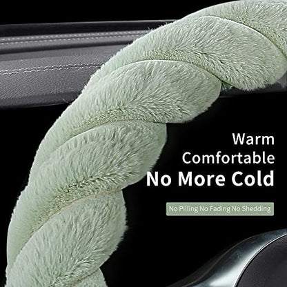 Luxury Fluffy Winter Car Steering Wheel Cover for Women Soft Warm Cute Auto Accessories for Jeep
