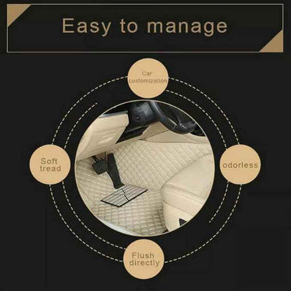Custom Leather Waterproof Car Floor Mats for 99% Sedan SUV Sports Car Black Beige Men's Women's Vehicle Pads Mat (Brown Stripe)