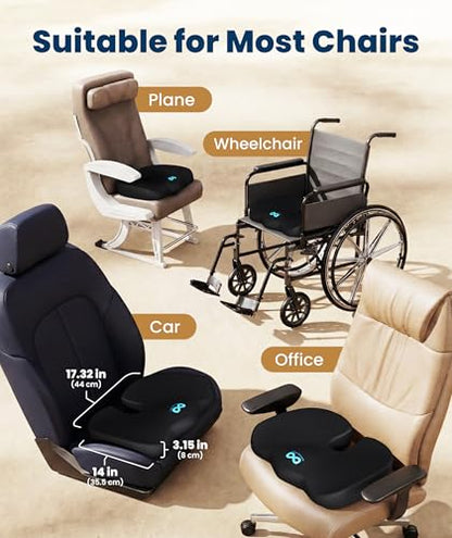 Doctor Recommended Memory Foam Seat Cushion for Office Chairs & Car