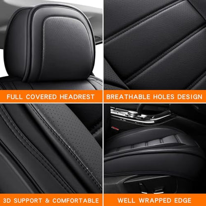 Black Car Seat Cover with Lumbar Support (5 Count)