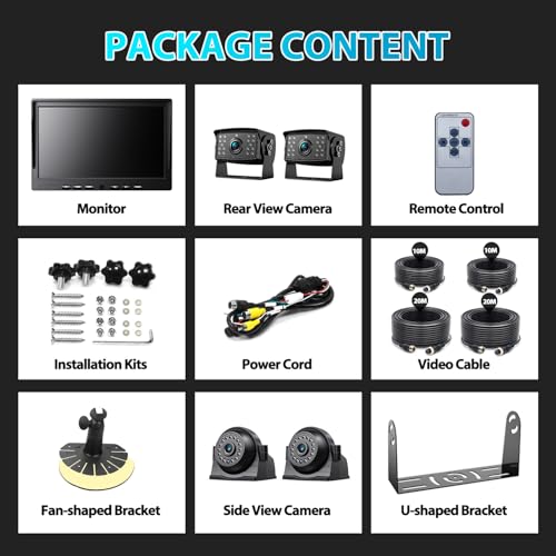 10" 1080P Wired Backup Camera System Kit