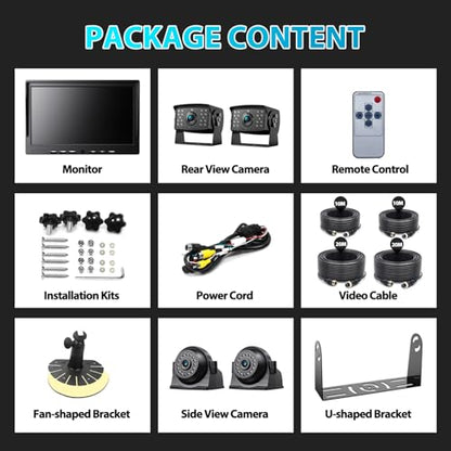 10" 1080P Wired Backup Camera System Kit