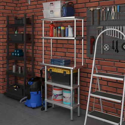 Stainless Steel Work Table with 2 Shelves