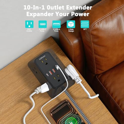 Surge Protector Power Strip with 6 Widely AC Outlets 4 USB Ports