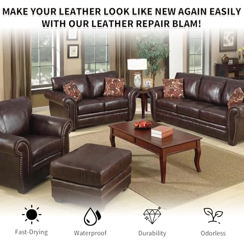 Dark Brown Leather Recoloring Balm with 100ml Mink Oil