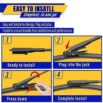 3 Wipers Fits Ford Focus 2012