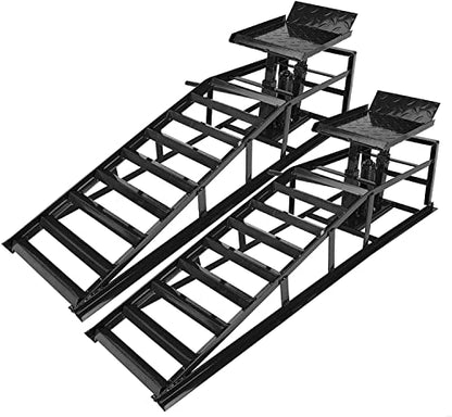 2 Pack Hydraulic Car Ramps 10000lbs 5T 11000lbs Low Profile Car Lift Service Ramps Truck Trailer Garage (2 Count)