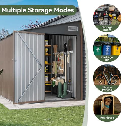 8x6 FT Lean to Shed Outdoor Storage Shed
