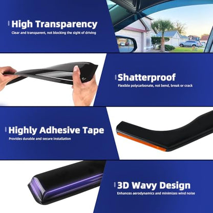 in Channel Rain Guards Fit for Volkswagen Golf MK7 Hatchback 2015 (4 Count)