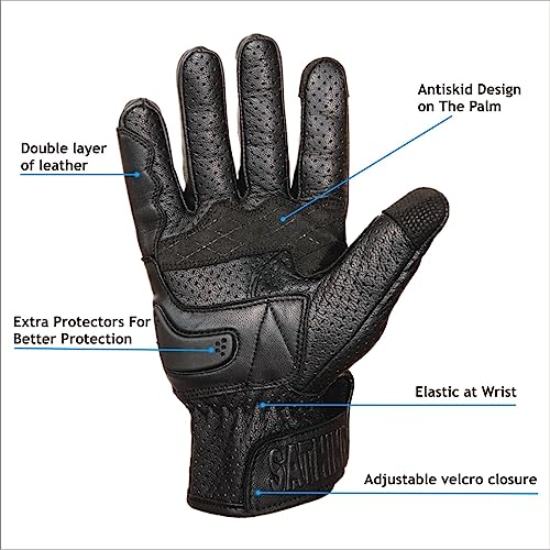 Leather Motorcycle Gloves for Men and Women