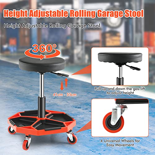 Adjustable Mechanic Rolling Stool