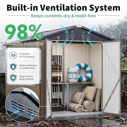 6' x 6' Metal Outdoor Storage Shed