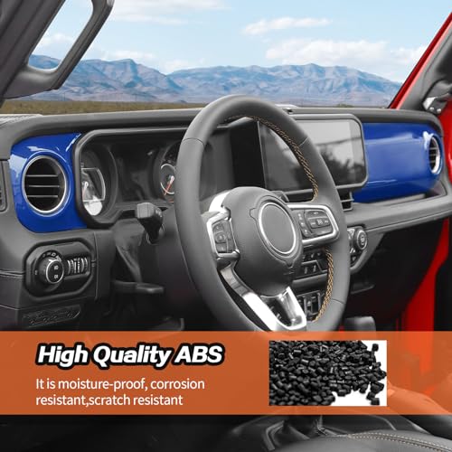 2pcs for 2024+ Jeep Wrangler JL Blue Interior Accessories Center Console Dash Panel Cover Trim