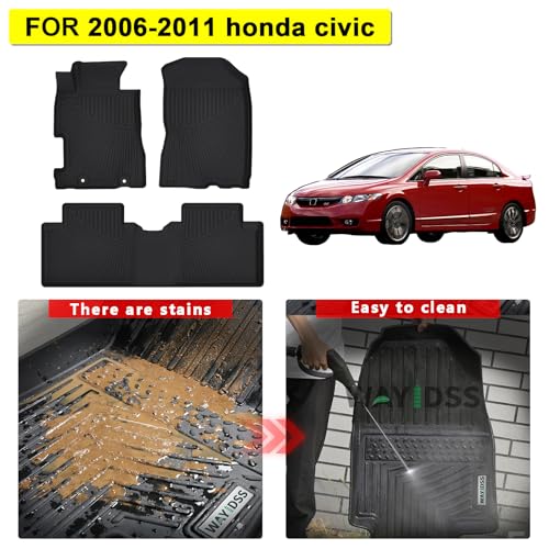 All Weather Floor Mats Fits for Honda Civic 2011 2010 2009 2008 2007 2006