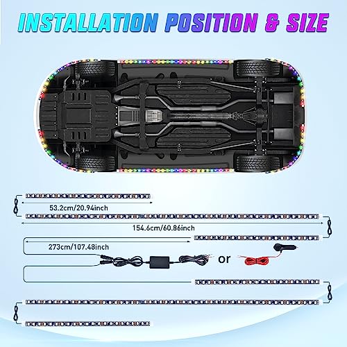 6PCS Dream Color LED Underglow Lights with APP & Remote Control