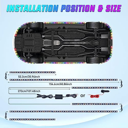 6PCS Dream Color LED Underglow Lights with APP & Remote Control
