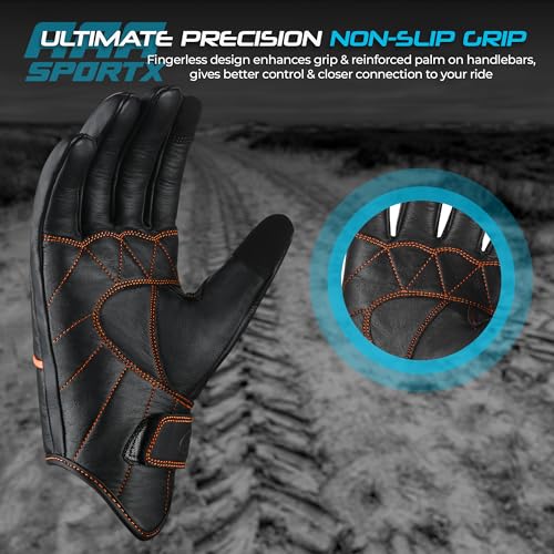 Motorcycle Gloves Men's Leather Motorbike Gloves Touchscreen Function
